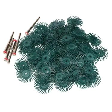 Imagem de Kit de disco de cerdas radiais de 1 polegada, escova abrasiva, 1/8" 3, haste de 2,35 mm, roda de polimento detalhada para acessórios de ferramentas rotativas, 50 peças P80, haste de 3 mm