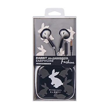 Imagem de QearFun Fones de ouvido Bunny para crianças, Kawakii com fio e fones de ouvido intra-auriculares presente para meninas e meninos com microfone e adorável estojo de armazenamento de fones de ouvido