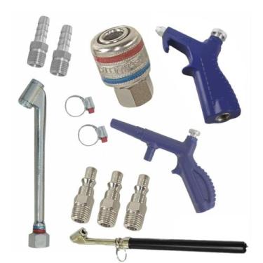 Imagem de Bico Encher Pneu Kit Calibrador Espigão Mangueira 1/4 5/16 - AT