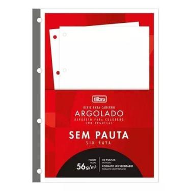 Imagem de Refil Caderno Argolado Universitário 80 Folhas Sem Pauta 200x275mm FSC