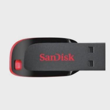 Imagem de Pen Drive Sandisk Cruzer Blade 128gb Z50 2.0 - Preto E Vermelho