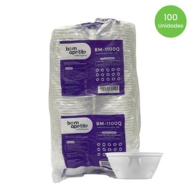Imagem de Marmitex de Isopor 1.100ml(R4) + tampa - Bom Apetite com 100 unidades