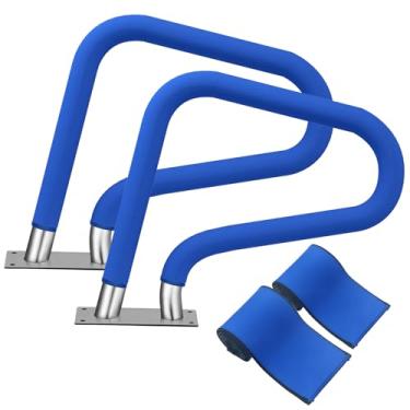 Imagem de KETNET Capas de corrimão de piscina com zíperes para piscinas enterradas, capa de corrimão de 1,2 a 3 m, antiderrapante ao toque frio, resistente ao calor, azul, antiderrapante para corrimão de