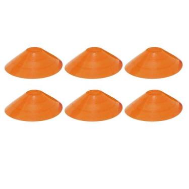 Imagem de 6x Chapéu Chines Cone 19cm Mini Treino Esporte Funcional LARANJA - 365