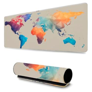 Imagem de Mouse Pad Gamer Profissional Extra Grande Confortavél Anti Derrapante 90x40 - Mapa Mundi