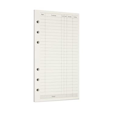 Imagem de Zelten 1 pacote com 45 folhas/90 páginas, papel perfurado, folhas soltas, refil de papel para fichário de 6 furos, organizador pessoal, diário, caderno recarregável