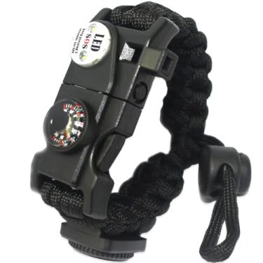 Imagem de Daarcin Survival Paracord Bracelet,Fire Starter,Waterproof SOS Light, Compass,Thermometer, Whistle, Adjustable AK87 21 in 1,Outdoor Ultimate Survival Tactical Gear Set,Gift for Kids,Men