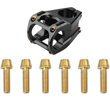Imagem de ITROLLE 6 peças de parafusos de garfo de bicicleta de aço inoxidável dourado com arruelas