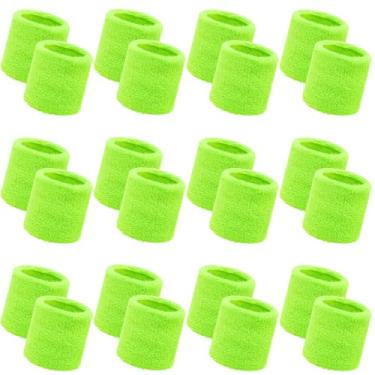 Imagem de Bememo 24 pulseiras neon para crianças presentes de fim de ano para estudantes a granel faixas de pulso de tênis anos 80 neon juvenil basquete pulseiras para meninos meninas anos 90 brilham material