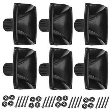 Imagem de Kit 6 Cornetas LC 07-DH200 Retangular Com Parafusos Preta - PERMAK