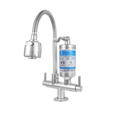 Imagem de Torneira Cozinha com Filtro Para Pia Bancada Mesa Bica Flexível Móvel 