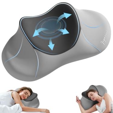 Imagem de JIPORIER Almofada de pescoço cervical para dormir, travesseiro ergonômico de espuma viscoelástica para alívio da dor no pescoço, travesseiros laterais para adultos, travesseiro ortopédico para dormir