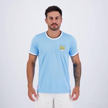 Imagem de CAMISA RETRÔ MANCHESTER CITY 2014, ESCUDO BORDADO, MASCULINA,EG