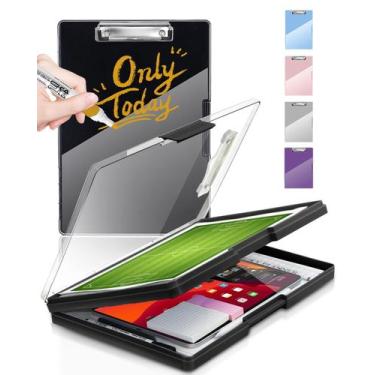 Imagem de Prancheta Sunnyclip Clearview com armazenamento Dry Erase 8,5 x 11 pol