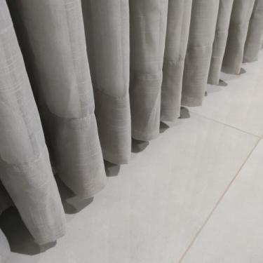 Imagem de Cortina Voil Gaze De Linho Com Forro blackout 100% Trilho Suíço Duplo 