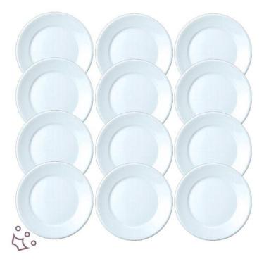 Imagem de Jogo 12 Pratos Sobremesa Convencional Restaurante Confeitaria Porcelan