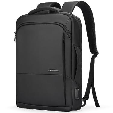 Imagem de MARK RYDEN Mochila masculina fina para laptop de 15,6 polegadas, mochila 3 em 1 à prova d'água de alta tecnologia com fivela removível e porta de carregamento USB, mochila de negócios