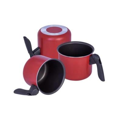 Imagem de Jogo Canecão Leiteira Fervedor 12cm/ 14cm/ 16cm Antiaderente Teflon - 