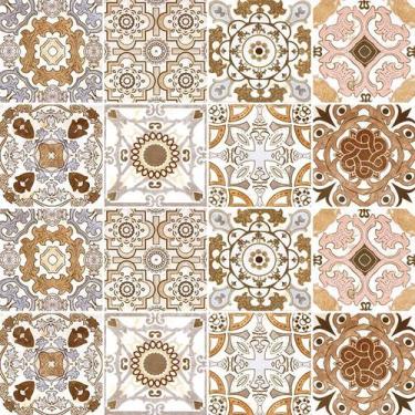 Imagem de Adesivo de Azulejo - Ladrilho Hidráulico - 20cm x 20cm - 16un - 314Azg