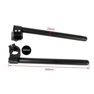 Imagem de Guidão Ajustável Preto CNC Para Motocicleta 32-51mm Clip-On Para Cafe 