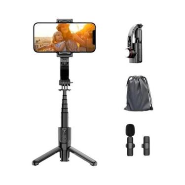 Imagem de Bastão De Selfie Extensível Com Gimbal E Luz De Preenchimento, Tripé B