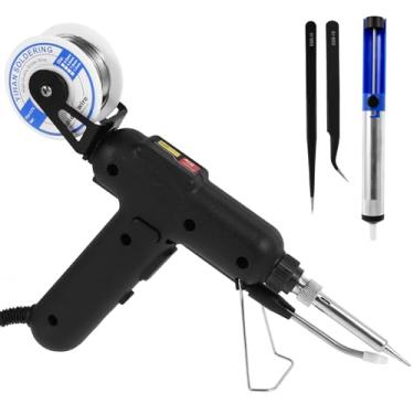 Imagem de Kit de ferro de solda elétrico, ferramenta de reparo de solda portátil com pinças e fio de estanho, ferramenta de solda multifuncional para reparo de placa de circuito, ferramenta de solda segura de