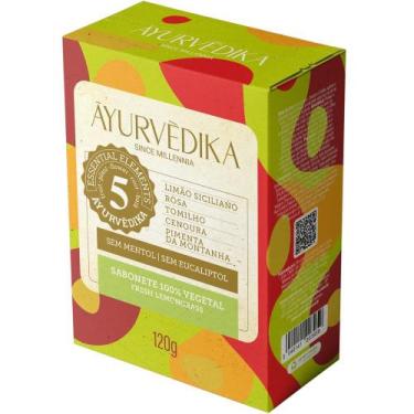 Imagem de Sabonete ayurvédico vegetal fresh lemongrass 120g yurvèdika - Ayurvédi