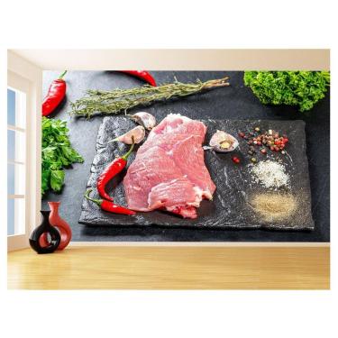 Imagem de Papel De Parede Alimentos Carne Churrasco Bife 3,5M Al284