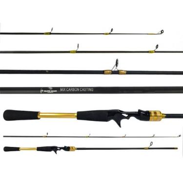 Imagem de Vara Para Carretilha Alto Mar Pesca Mix Carbon 5'3" (1,60m) 8-15Lbs YL