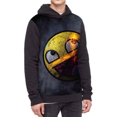 Imagem de Moletom Com Capuz Emoji Poladoful Carinha Feliz Ref:296 - smoke, Preto