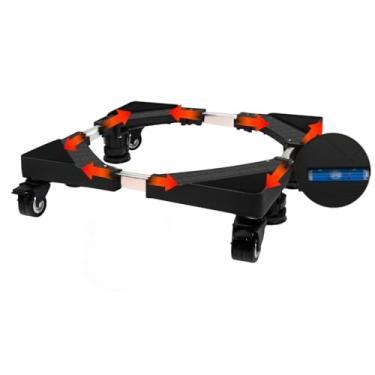 Imagem de Suporte com Rodinhas, Suporte para Geladeira E Maquina de Lavar E Fogão Inox com Rodinhas Base Carrinho Móvel Flexível(preta)