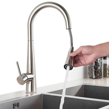 Imagem de Torneira De Puxar Extensível Flexível Corpo Giratório Misturador Monocomando Temperatur...