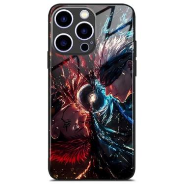 Imagem de Capa de vidro de anime premium para iPhone 17 Pro Max, estética exclusiva de arte de mangá, capa durável à prova de choque e antiarranhões