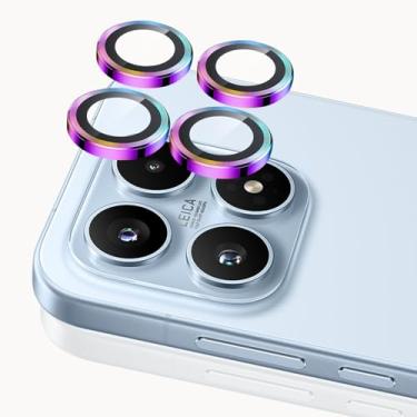 Imagem de Luchantle Pacote com 2 protetores de lente de câmera Xiaomi 17, protetor de tela de vidro temperado 9H, acessórios de decoração de anel de metal (colorido)