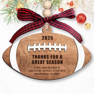 Imagem de MAPDTWO Ornamento de treinador de futebol - Presentes de treinador de futebol - Presentes esportivos de agradecimento de Natal para treinadores - Ornamento de madeira de 2 camadas 2025