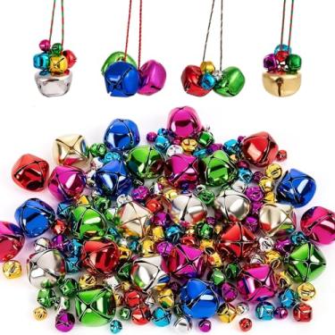 Imagem de YGAOHF Jingle Bells para artesanato, grande pequeno sino de Natal a granel com som alto para artesanato, sinos de artesanato para decorações de festivais de casa de Natal, projeto faça você mesmo, 0,7