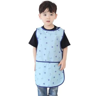 Imagem de Avental infantil Plie impermeável sem mangas com bolsos para idades de 1 a 8 anos da Plie, Blue Bear, Medium
