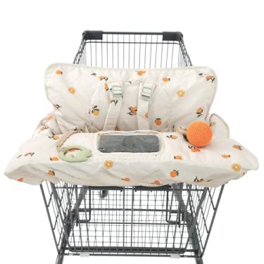 Imagem de Capa de carrinho de compras para bebês, 2 em 1, capas de cadeira alta para restaurante, capas de assento de carrinho de compras confortáveis para bebês, universal, adequada para a maioria dos