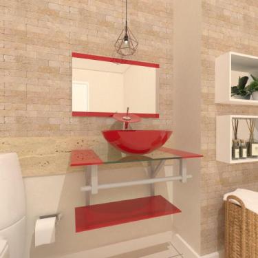 Imagem de Gabinete de Vidro 60cm para Banheiro Cuba Redonda - Estônia - EKASA, V