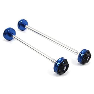 Imagem de Protetores de roda deslizantes de eixo Arashi Garfo dianteiro e traseiro para Yamaha YZF R1 2007-2008, peças de acessórios de motocicleta azul