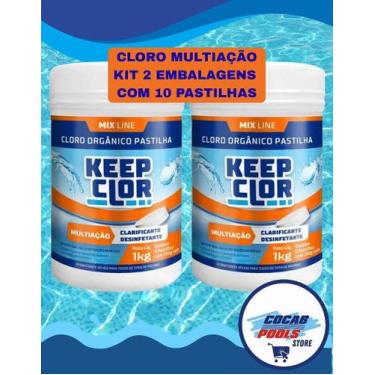 Imagem de KEEP CLOR  Cloro Orgânico Pastilha  1 kg - Multiação - KIT 2 UNID.  De