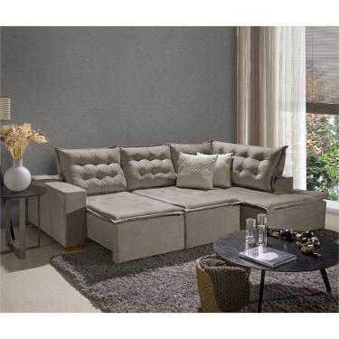 Imagem de Sofá De Canto 5 Lugares 270cm Retrátil E Reclinável Bege