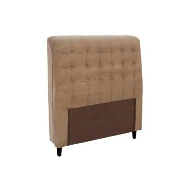 Imagem de Painel De Cama Box Estofada Solteiro Dama Plus Suede Bege - Simbal