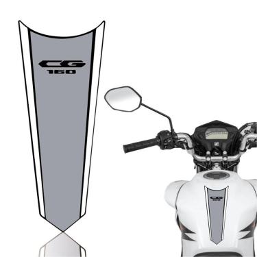 Imagem de Adesivo Faixa Gravata Tanque Moto Cg 125/150/160 Titan Fan Start Cinza Branco Cg 160