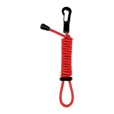 Imagem de Fenteer Cordão para capacete de andaime resistente, ajustável, ferramenta, arnês com mosquetão, guia de remo para construção, caiaque, rafting, Vermelho