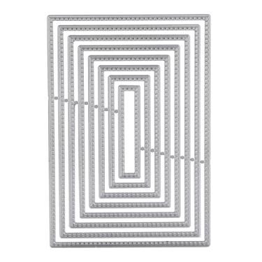 Imagem de Diecut aço carbono gravação corte morrer modelo retangular linha de costura escultura molde para scrapbooking papel artesanato cartão fazendo 11.6x8cm