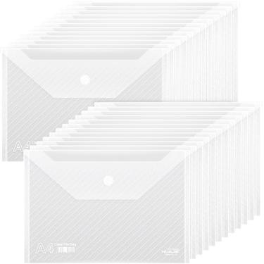 Imagem de WORPSON Pacote com 24, envelopes de plástico – Pastas de arquivo reutilizáveis transparentes à prova d'água para documentos, recibos, fotos e uso no escritório/escola (24)