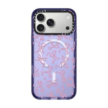Imagem de CASETiFY Capa Impact para iPhone 17 Pro Max [fina/compatível com Magsafe/2,5 m. Proteção contra quedas de grau militar 4X] - Laços - Azul macio
