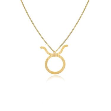 Imagem de Colar Personalizado Signo De Touro Folheado Em Ouro 18k