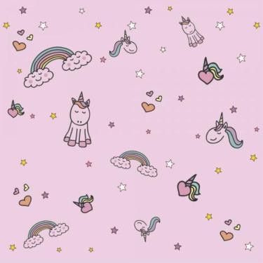 Imagem de Papel De Parede Infantil Unicórnio Menina
